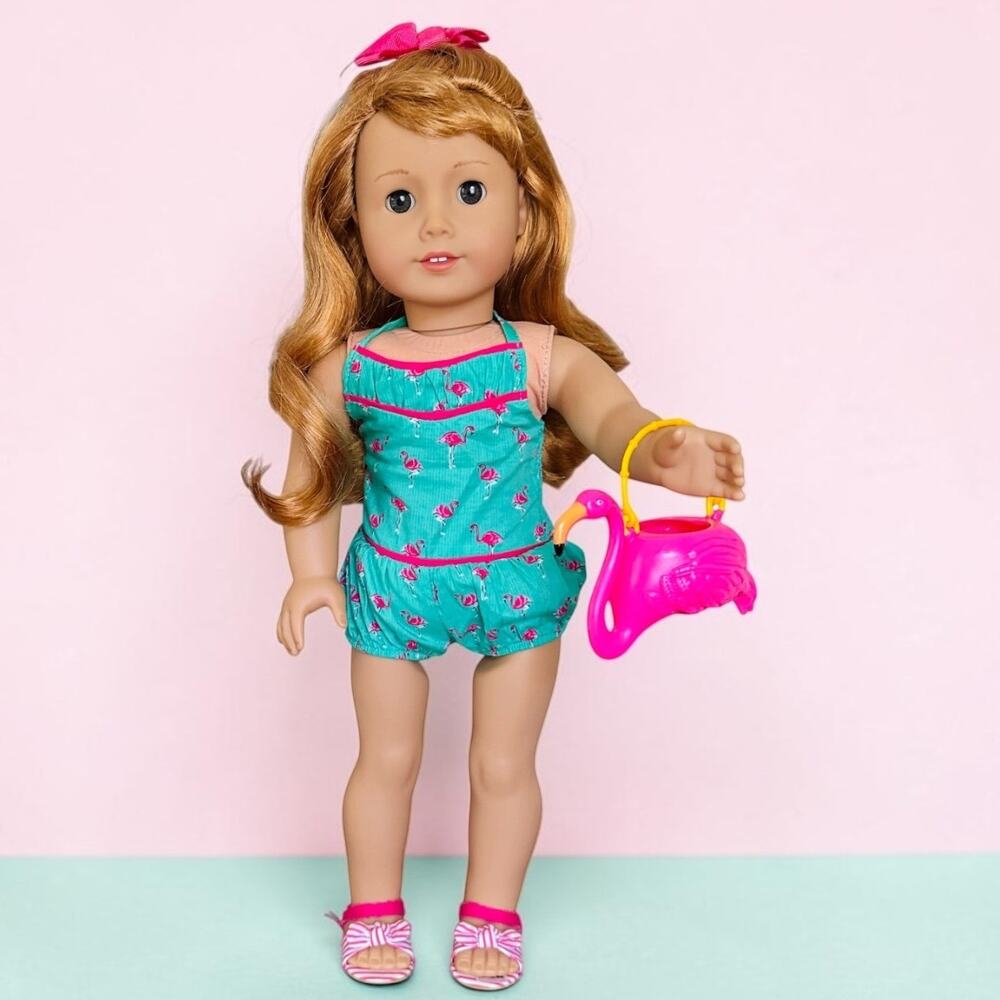 American Girl Maryellen Larkin with Flamingo Swim Set & Meet Dress